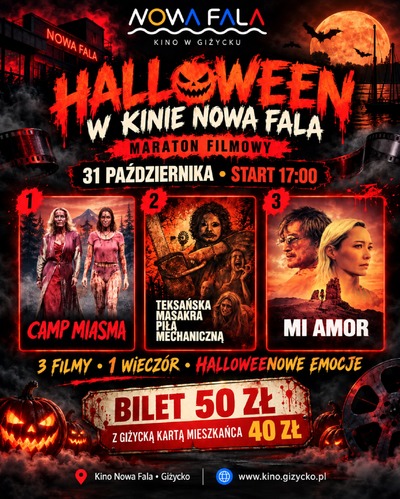 Event poster:  HALLOWEEN MARATON FILMOWY
